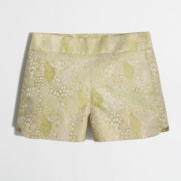 J. Crew Pants - J. Crew Pink Gold Floral Metallic Jacqua